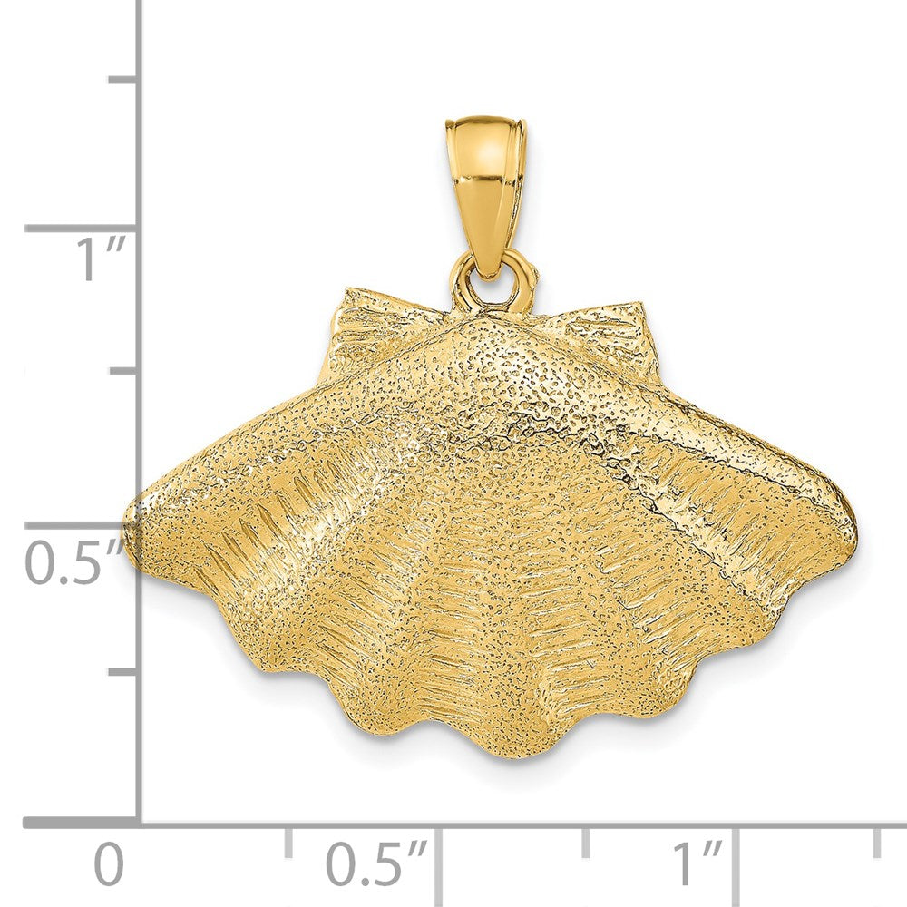 14k Yellow Gold Clam Shell Charm