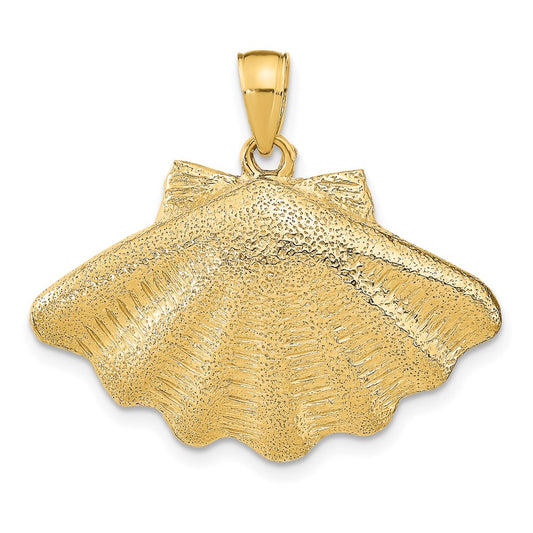 14k Yellow Gold Clam Shell Charm