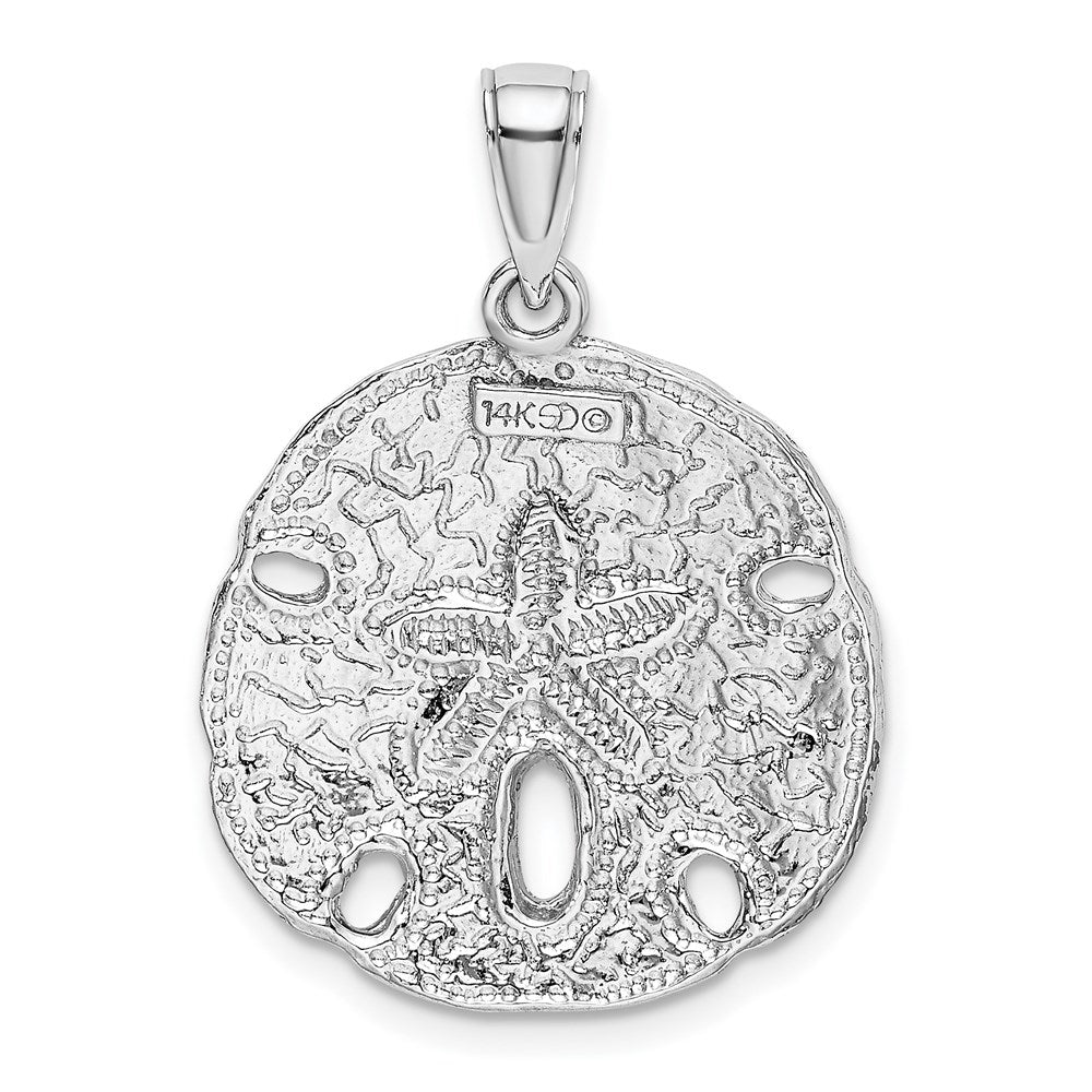 14k White Gold Polished Sand Dollar Charm