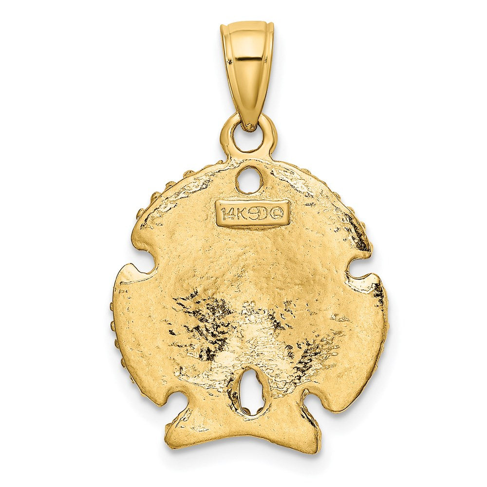 14k Yellow Gold Starfish on Sand Dollar Charm