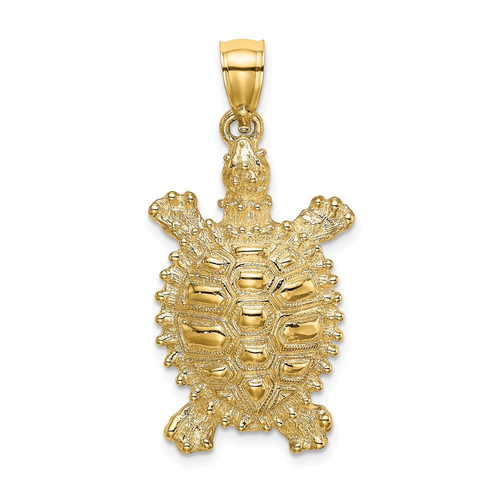 14k Yellow Gold Land Turtle Charm