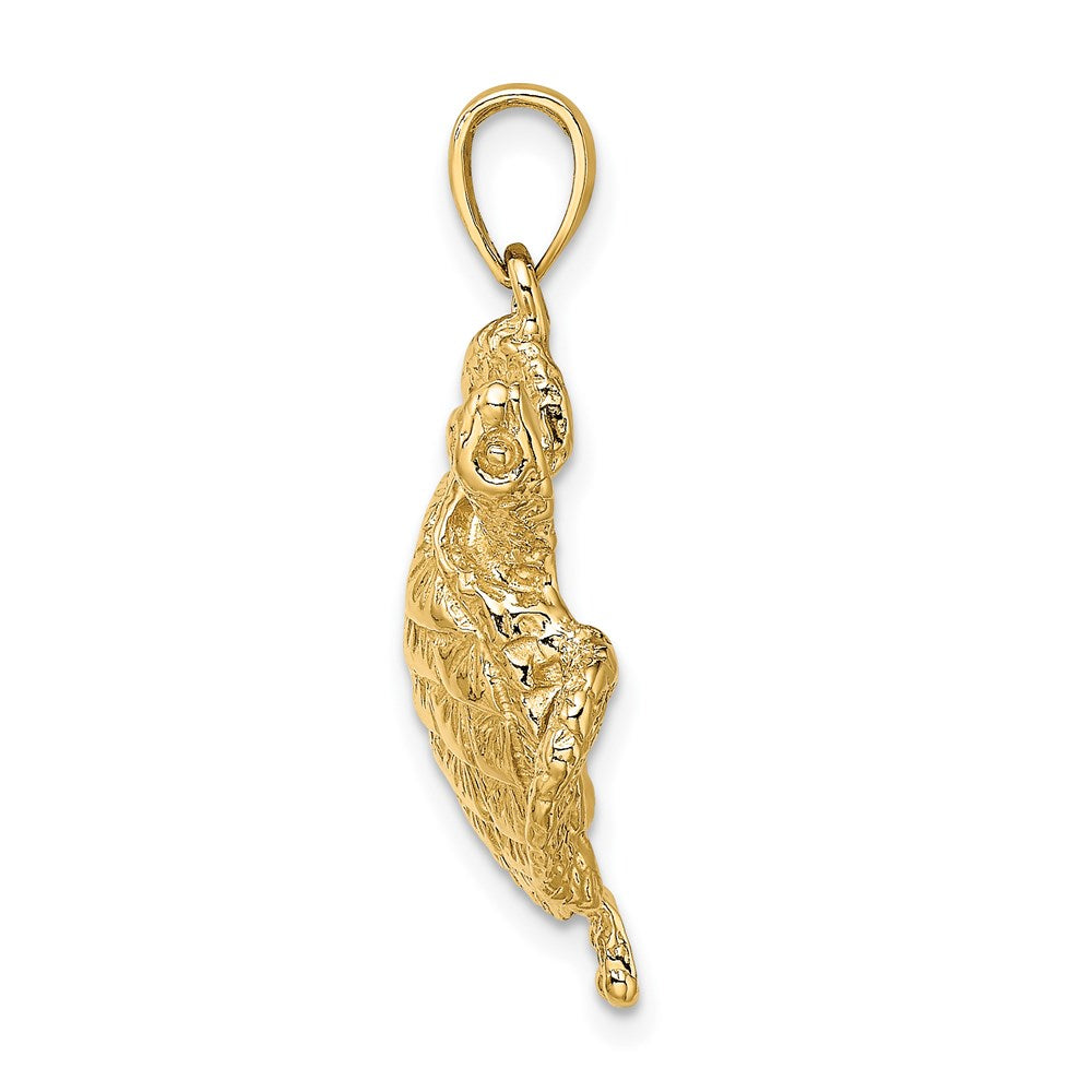 14k Yellow Gold Textured Sea Turtle Charm