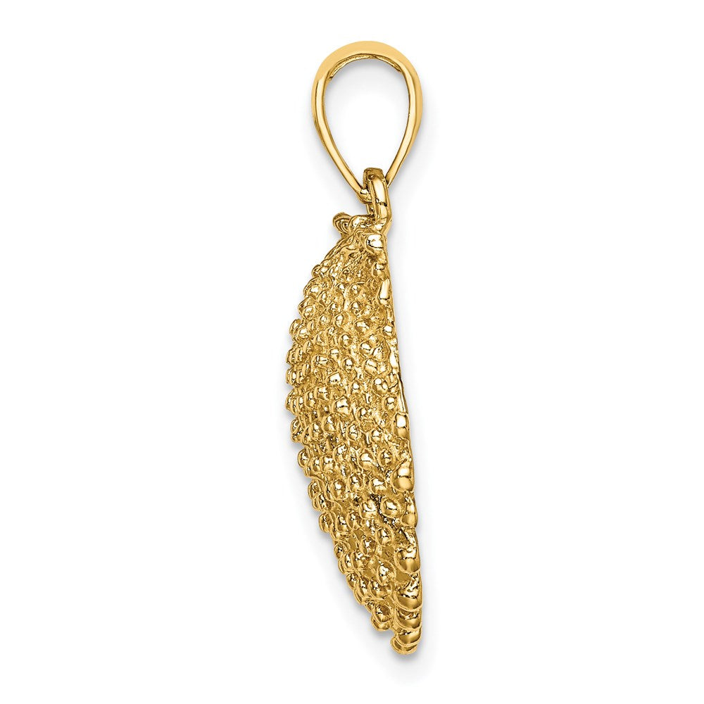 14k Yellow Gold Textured Scallop Shell Charm