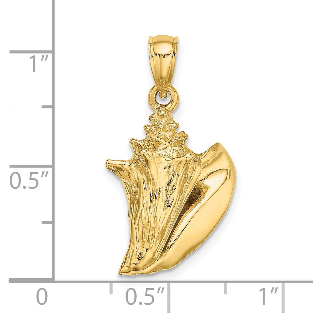 14k Yellow Gold 3-D Conch Shell Charm