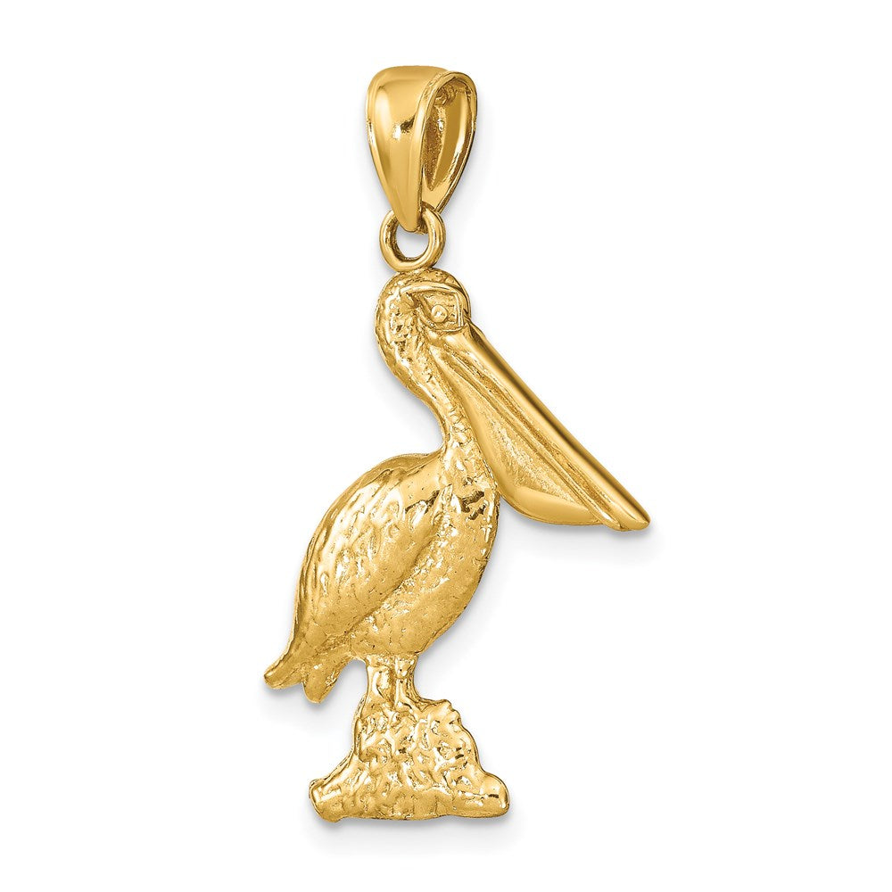 14k Yellow Gold 3-D Pelican Standing Charm