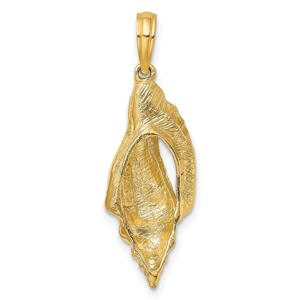 14k Yellow Gold Polished Elongated Shell Charm