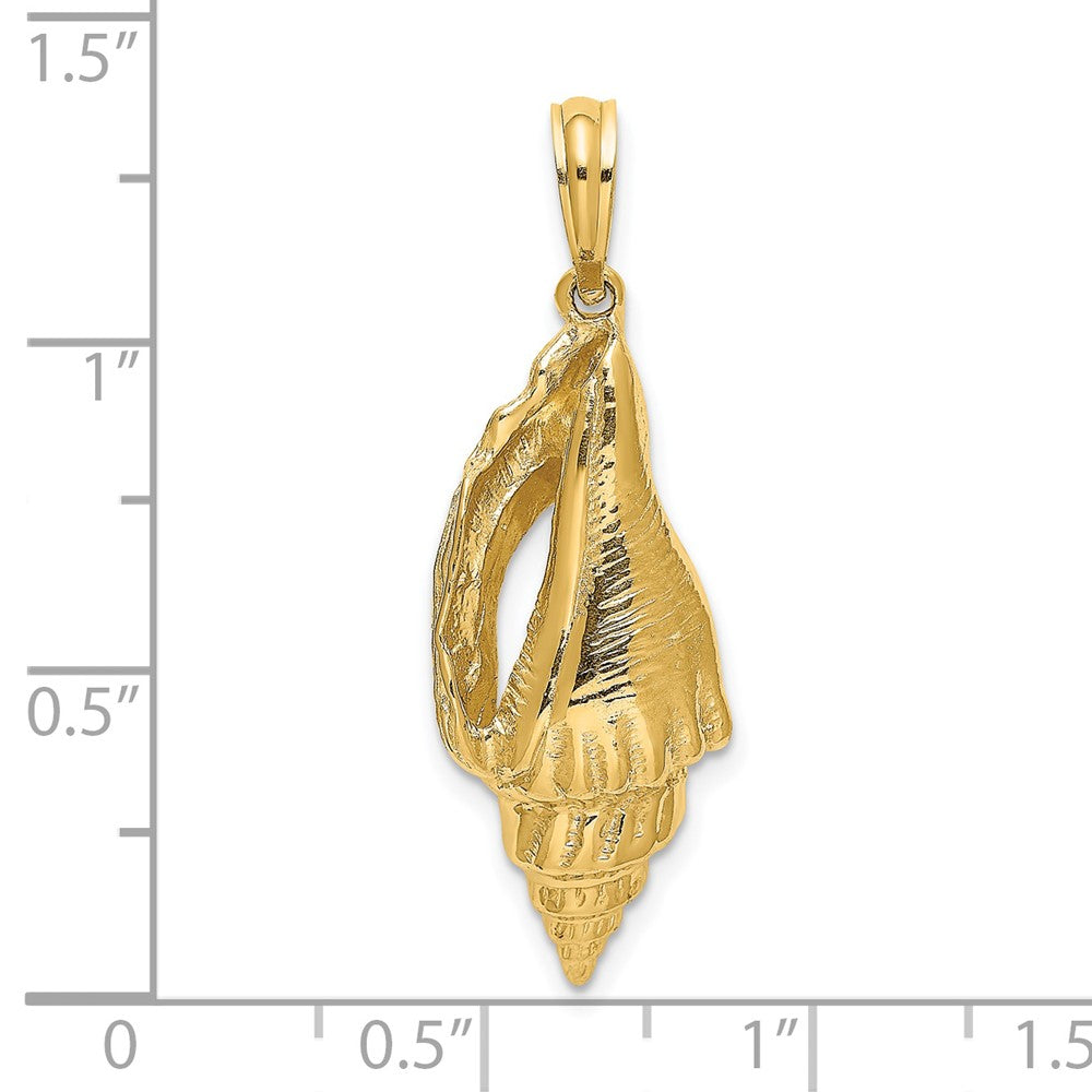 14k Yellow Gold Polished Elongated Shell Charm