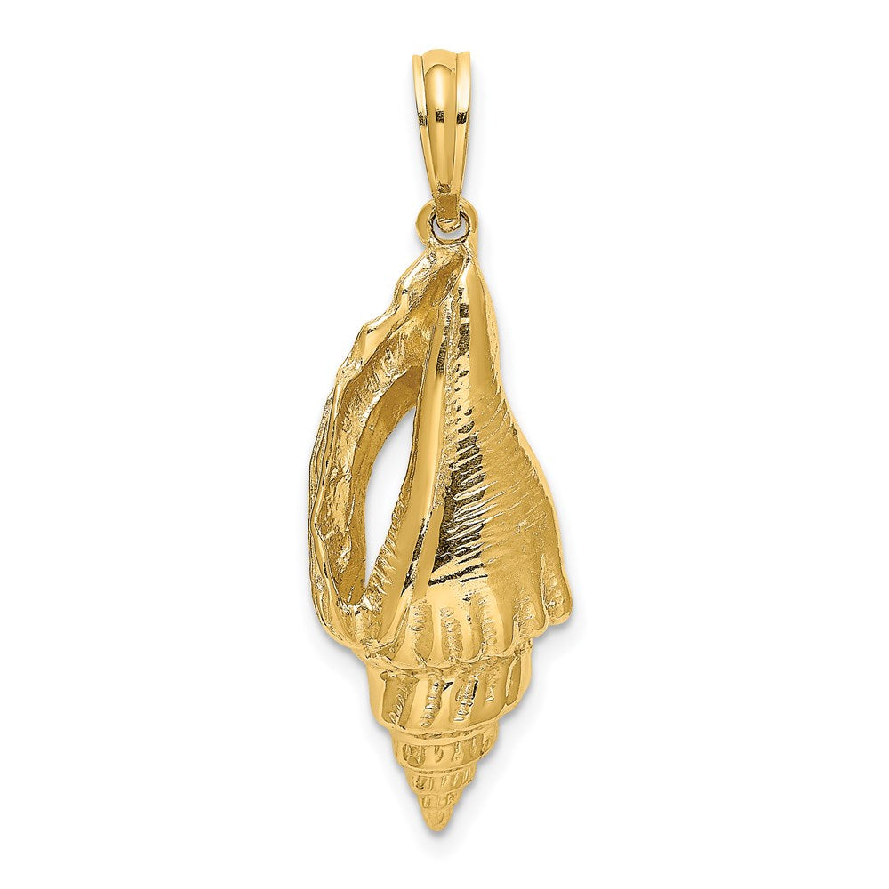 14k Yellow Gold Polished Elongated Shell Charm