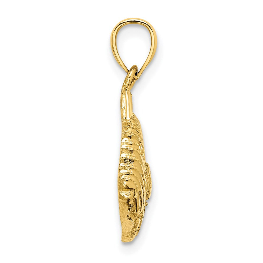 14k Yellow Gold Polished /Engraved Striped Fish Charm