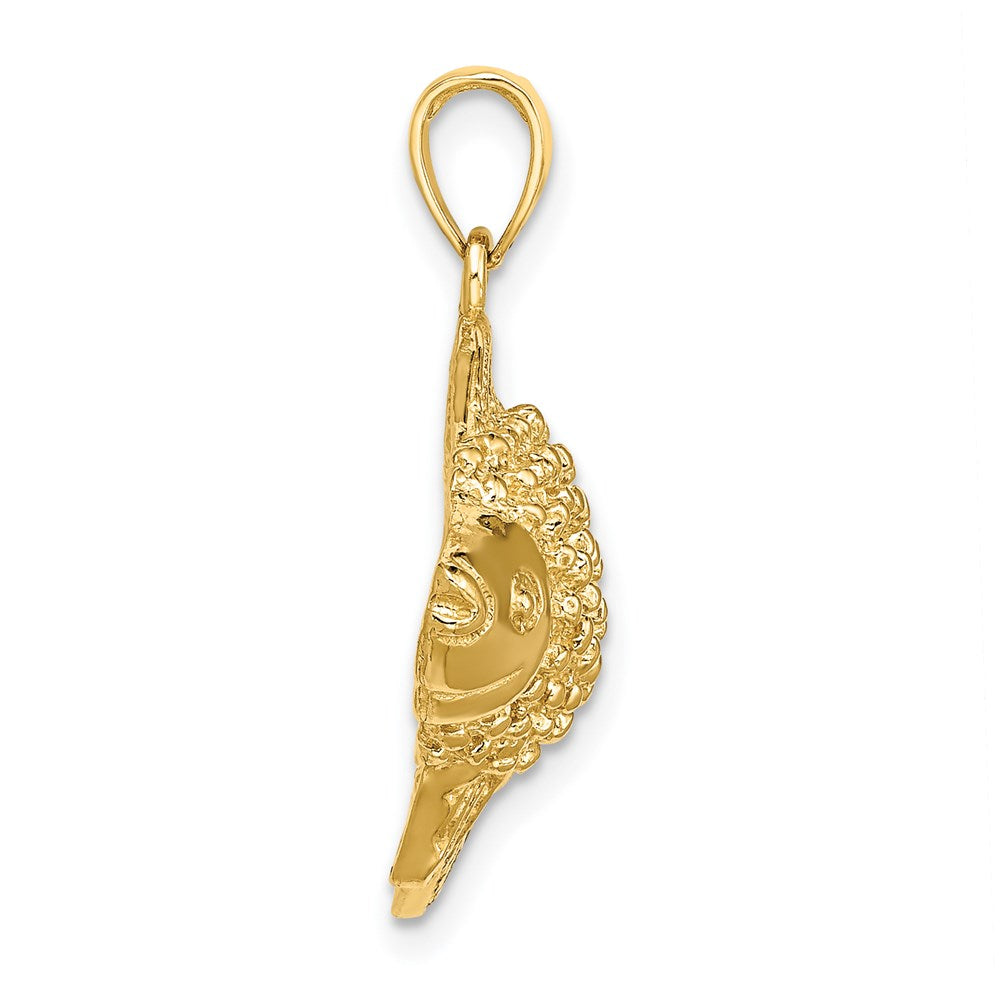 14k Yellow Gold 2-D & Engraved Striped Fish Charm