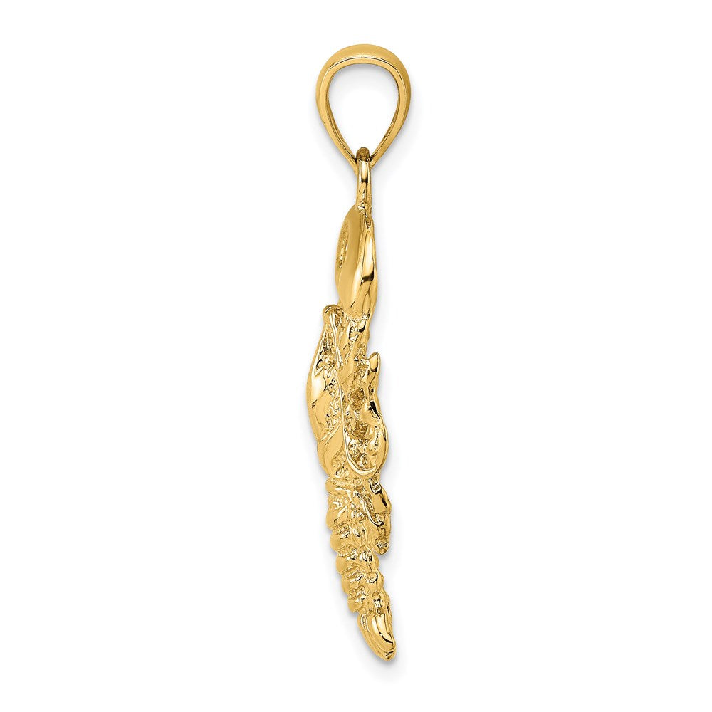 14k Yellow Gold Textured Maine Lobster Charm