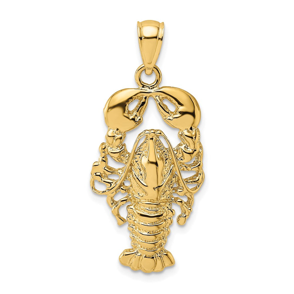 14k Yellow Gold Textured Maine Lobster Charm