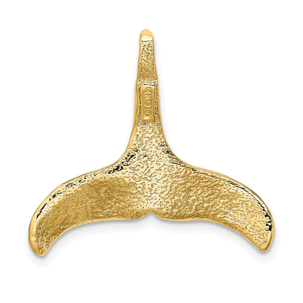 14k Yellow Gold 3-D Polished/Textured Whale Tail Charm