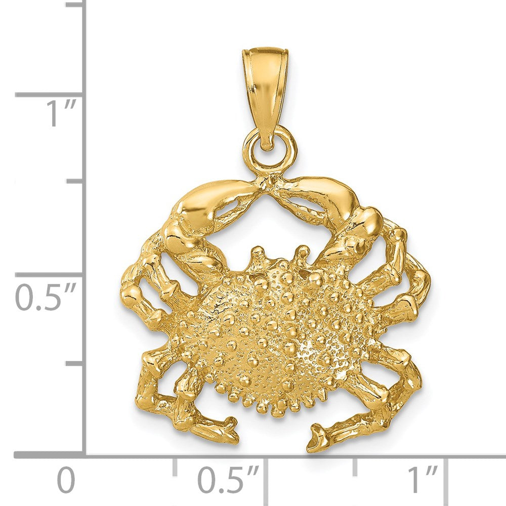 14k Yellow Gold Crab Pendant