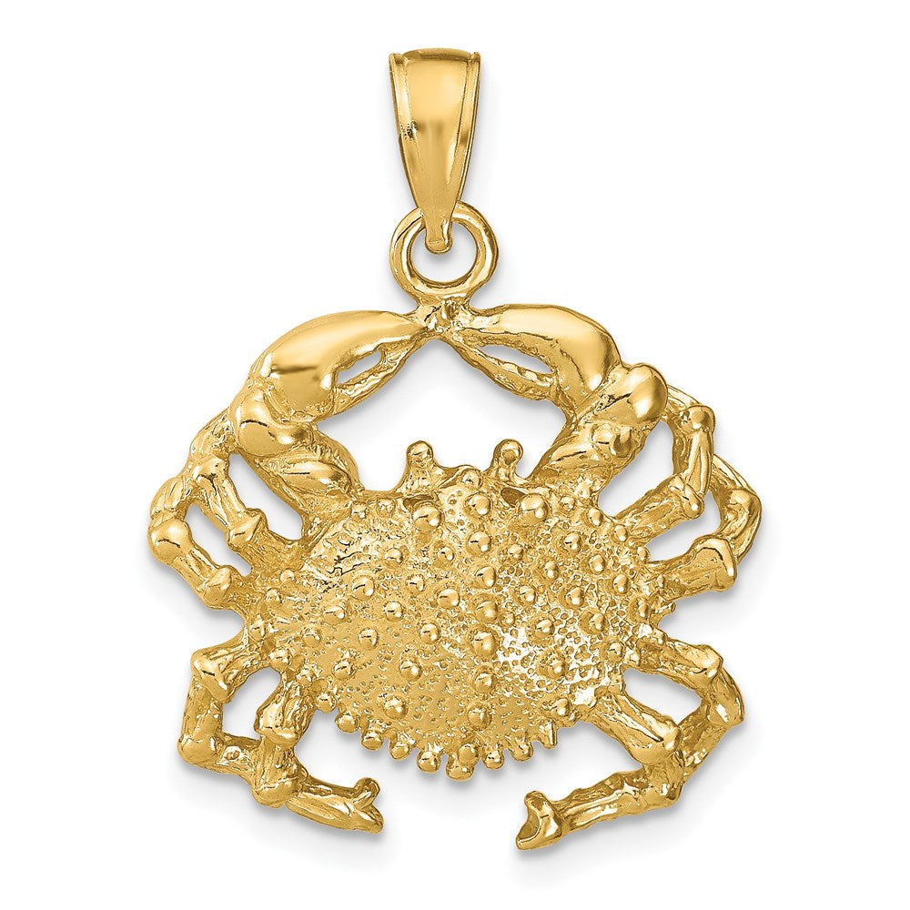 14k Yellow Gold Crab Pendant