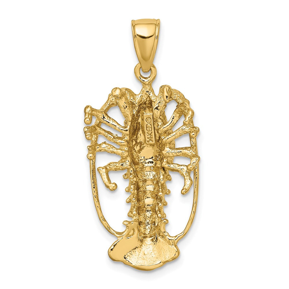 14k Yellow Gold Florida Lobster Charm