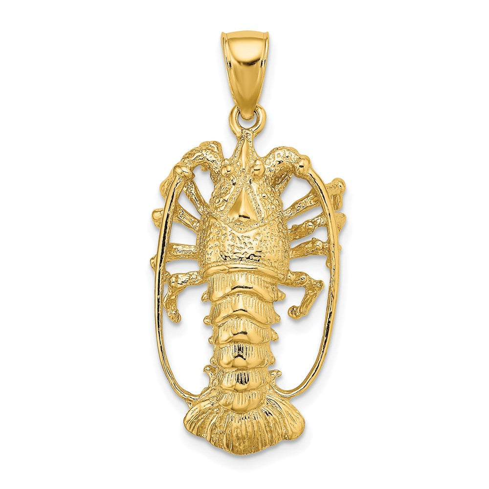 14k Yellow Gold Florida Lobster Charm