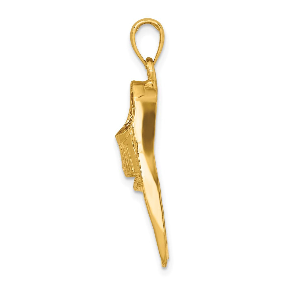 14k Yellow Gold 3-D Scuba Flipper Charm