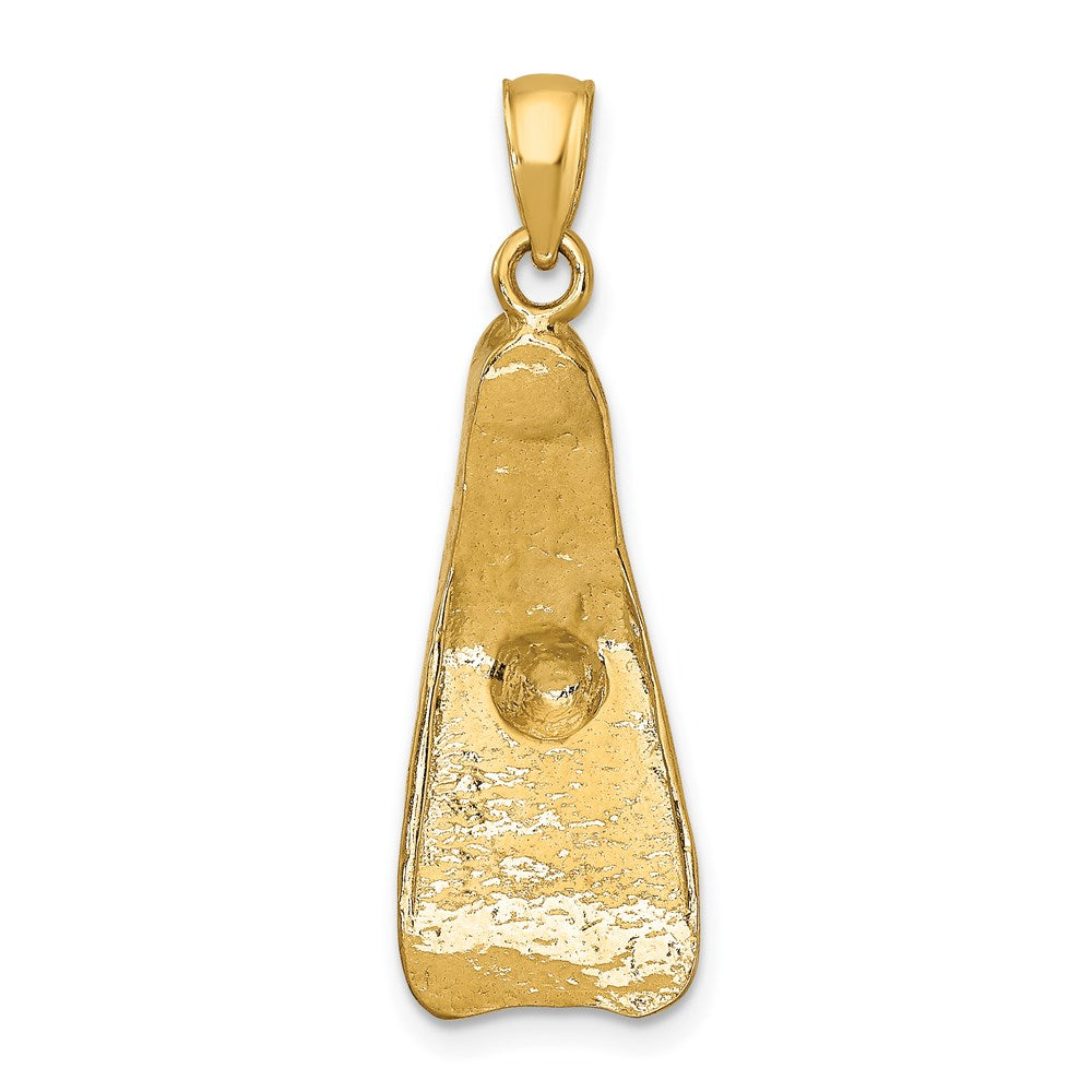 14k Yellow Gold 3-D Scuba Flipper Charm