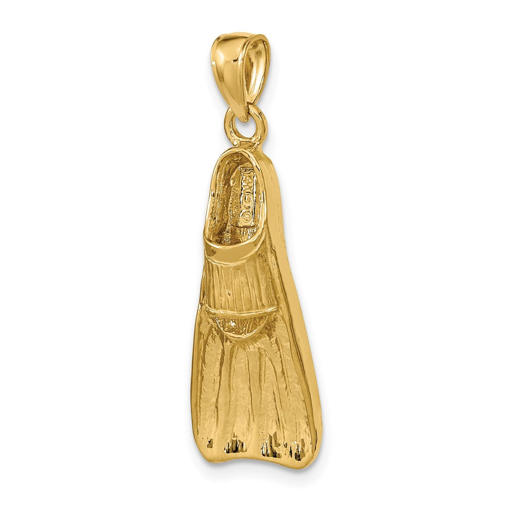 14k Yellow Gold 3-D Scuba Flipper Charm