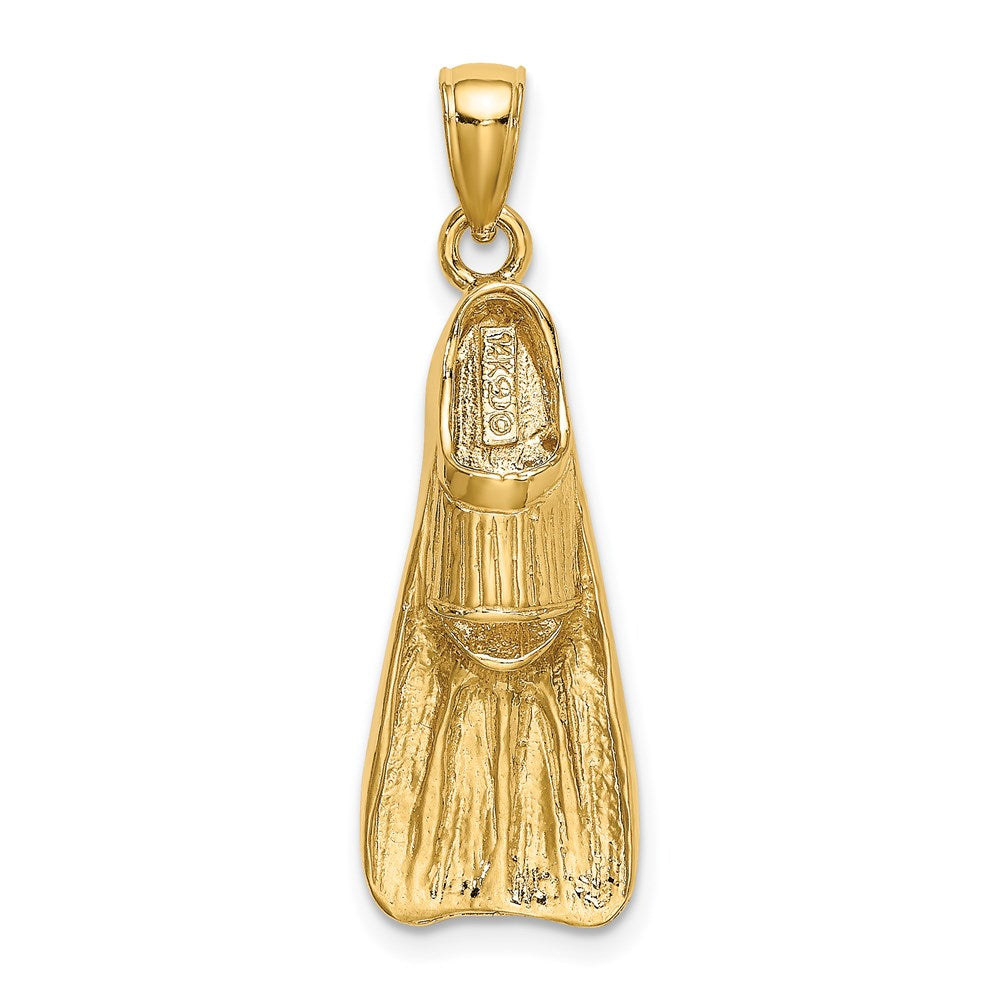 14k Yellow Gold 3-D Scuba Flipper Charm