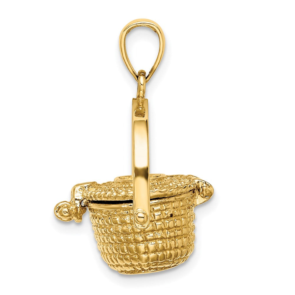 14k Yellow Gold 3-D Nantucket Basket Charm