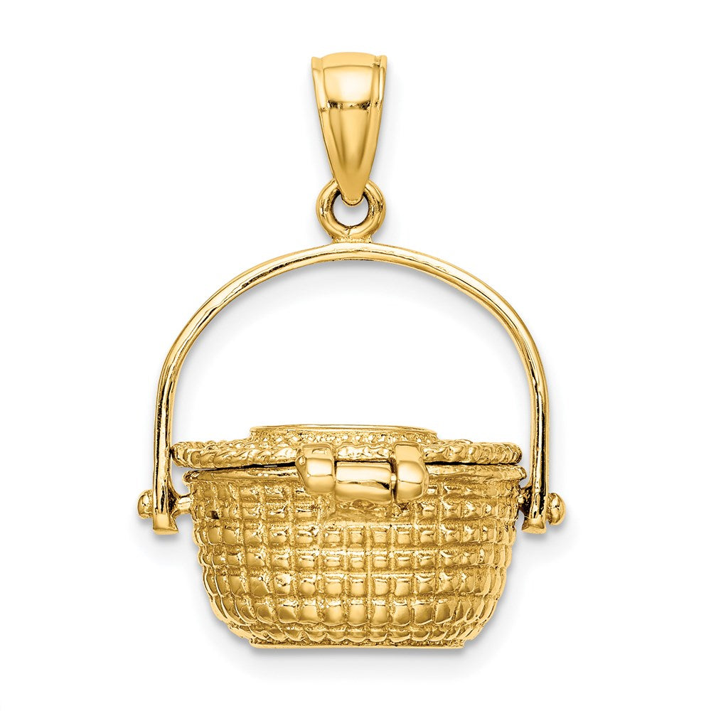 14k Yellow Gold 3-D Nantucket Basket Charm