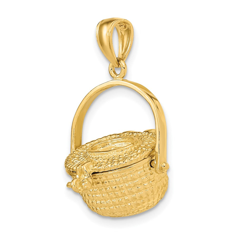 14k Yellow Gold 3-D Nantucket Basket Charm