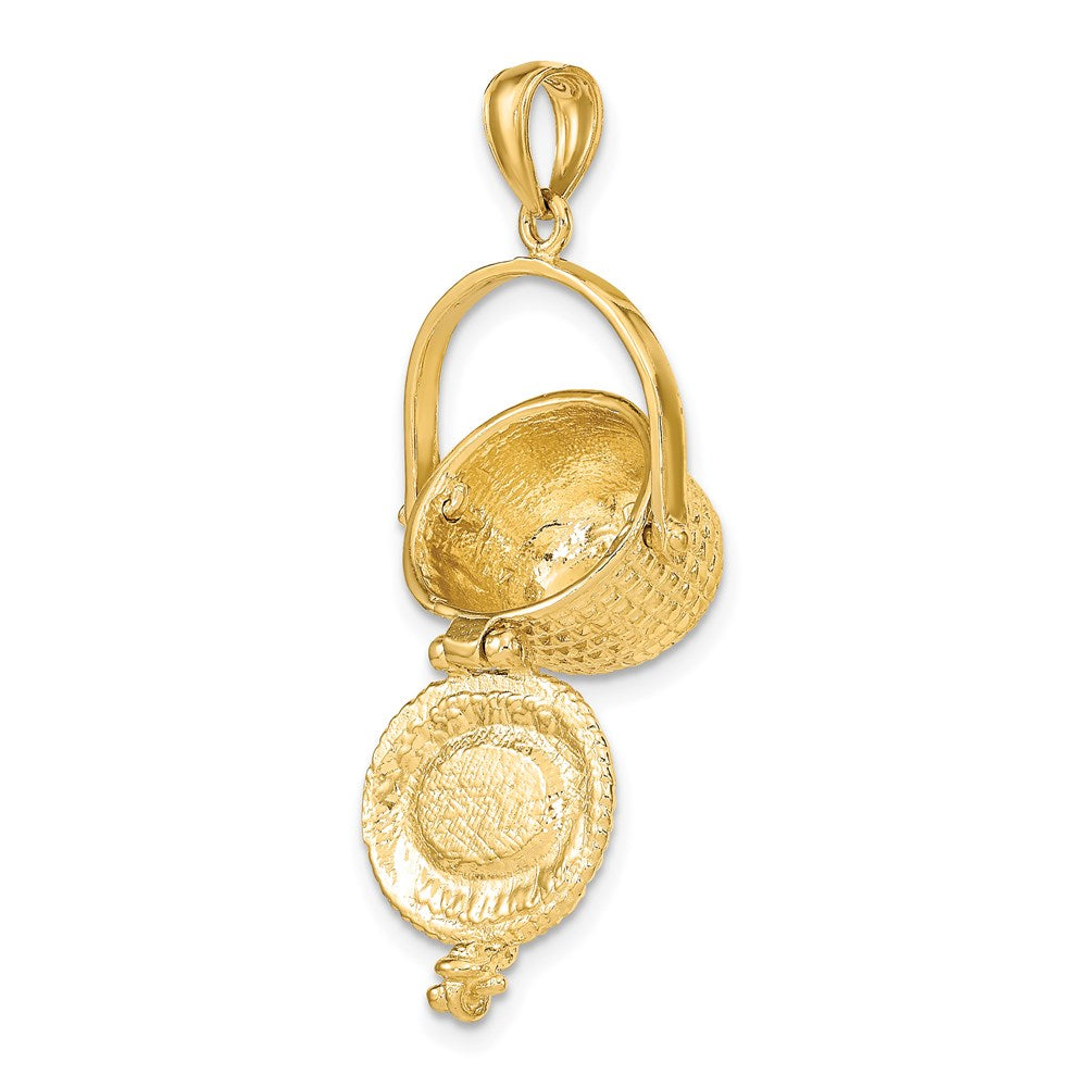 14k Yellow Gold 3-D Nantucket Basket Charm