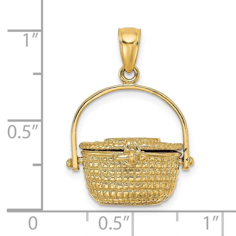 14k Yellow Gold 3-D Nantucket Basket Charm