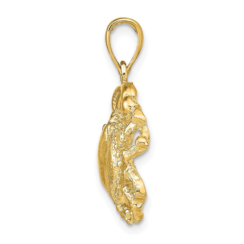 14k Yellow Gold Crab Pendant