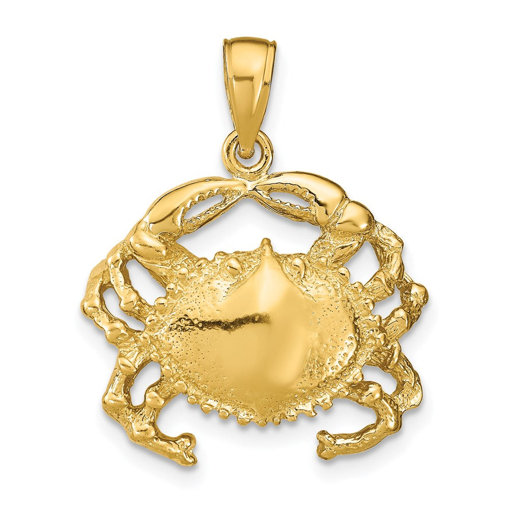 14k Yellow Gold Crab Pendant