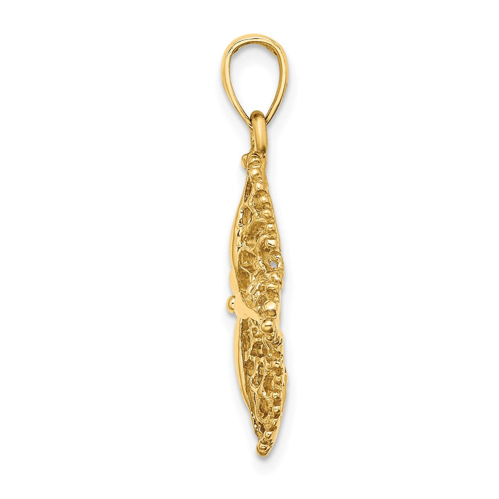 14k Yellow Gold Starfish Filigree Charm