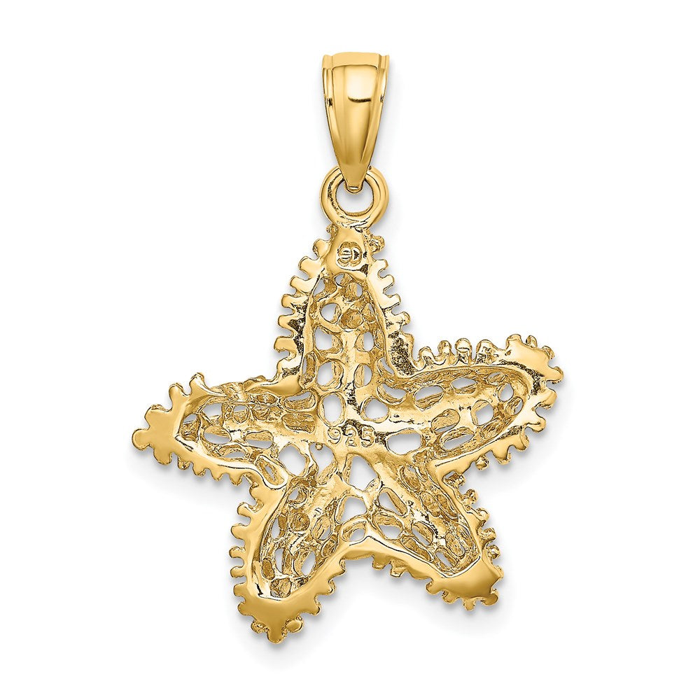 14k Yellow Gold Starfish Filigree Charm