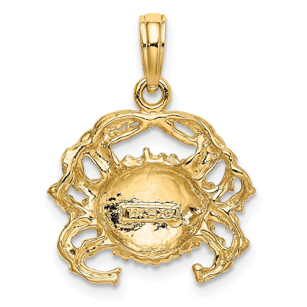 14k Yellow Gold Crab Charm