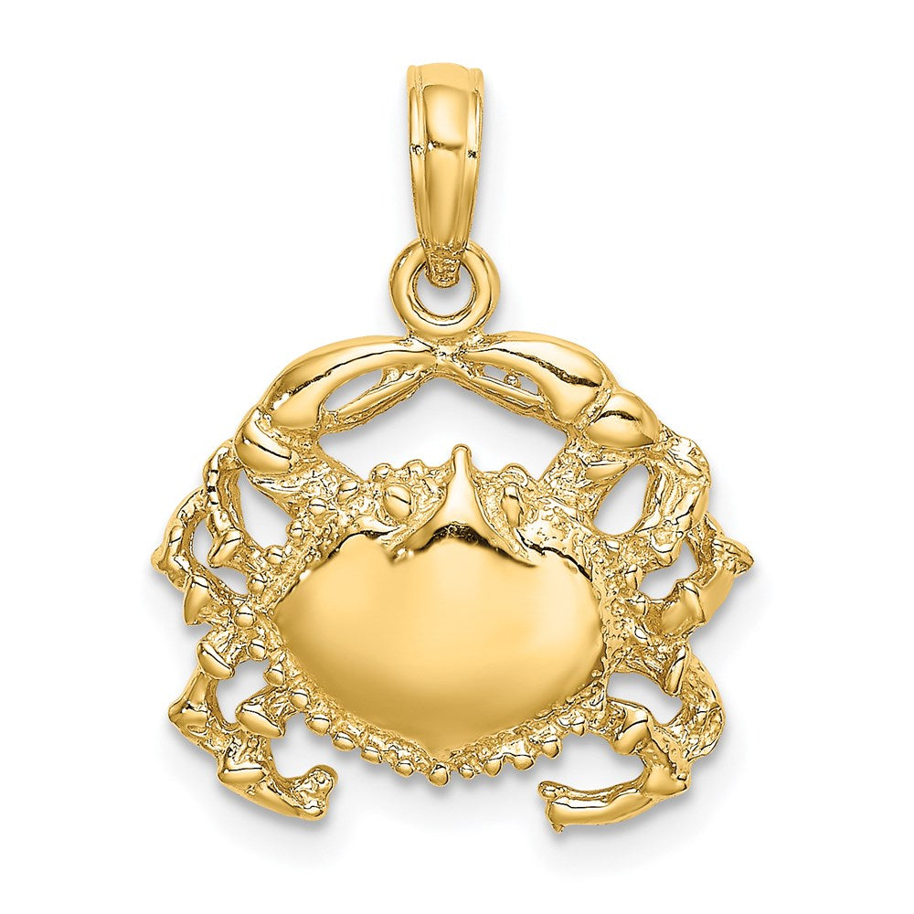 14k Yellow Gold Crab Charm