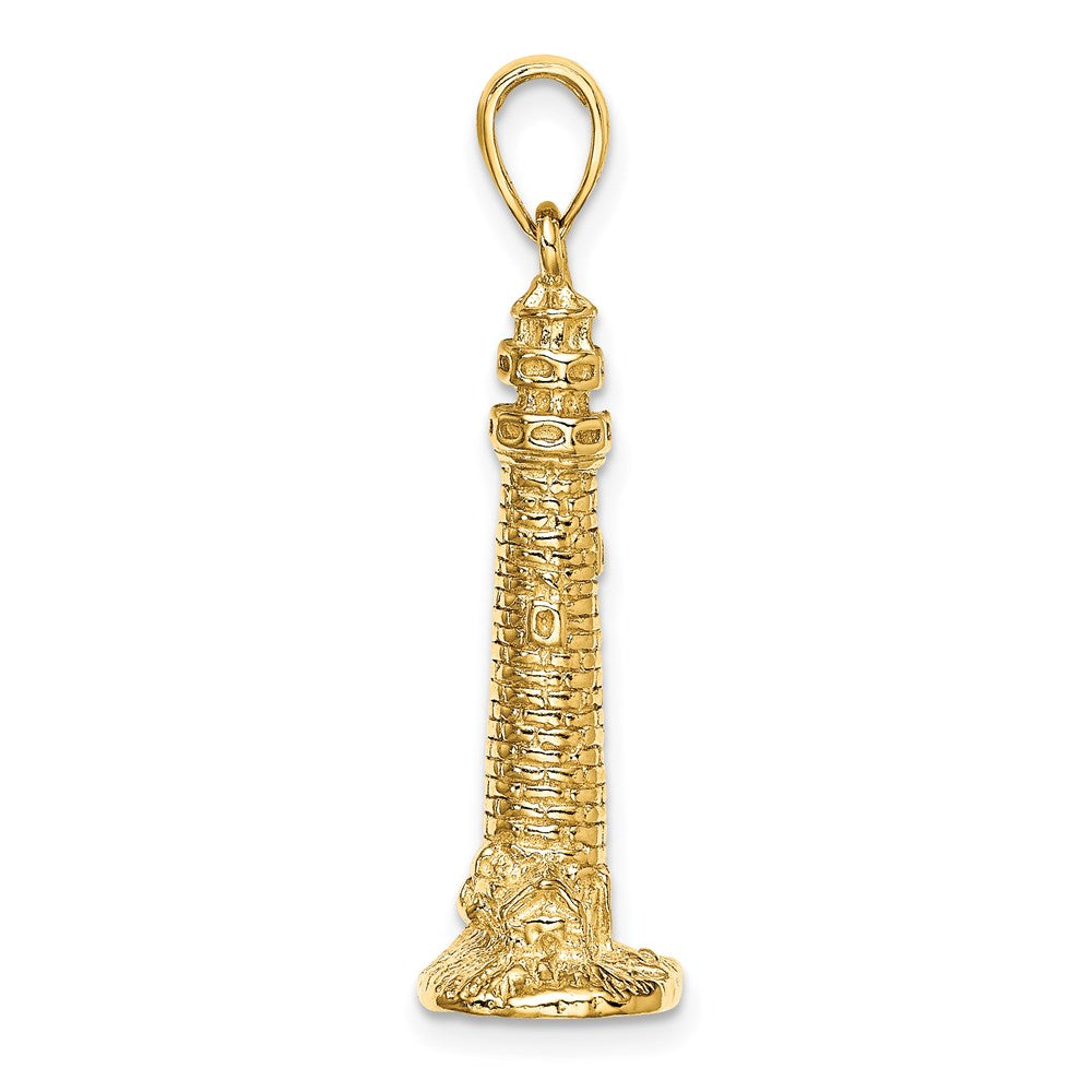 14k Yellow Gold 3D CAPE MAY NJ Lighthouse Charm