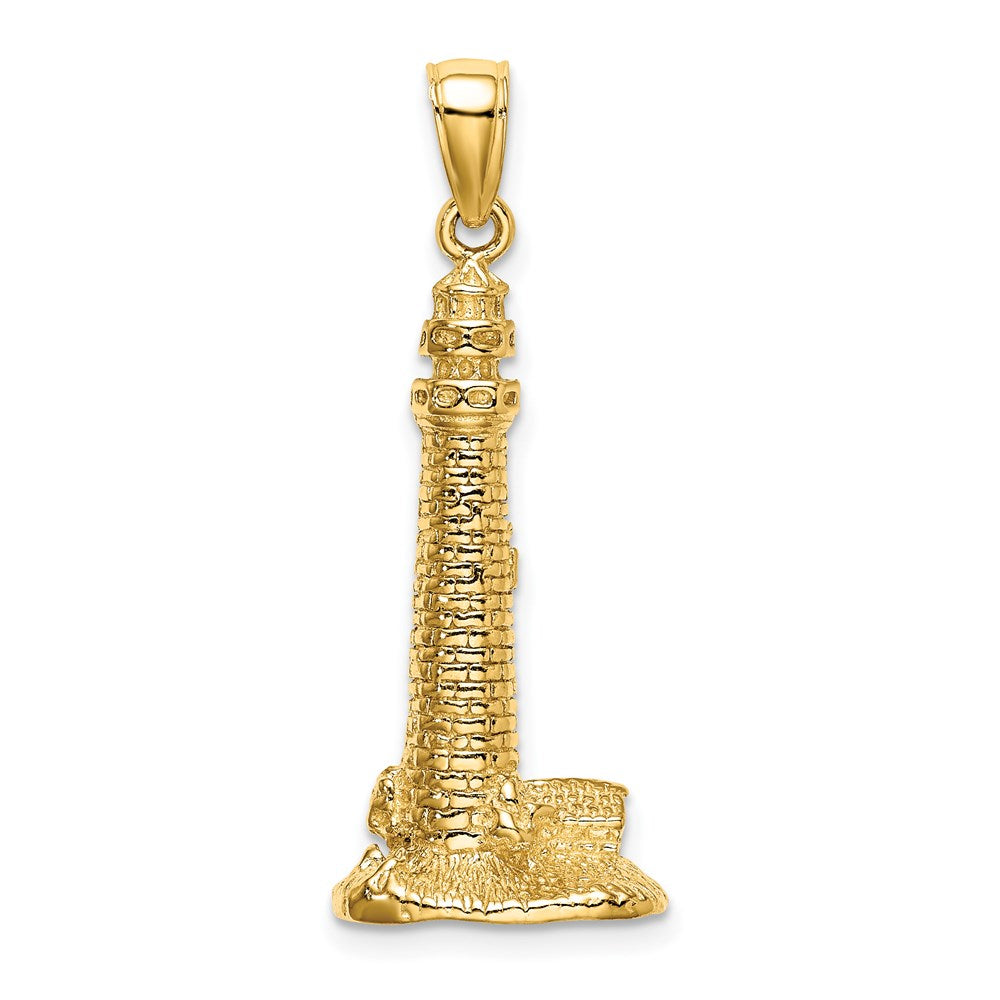 14k Yellow Gold 3D CAPE MAY NJ Lighthouse Charm