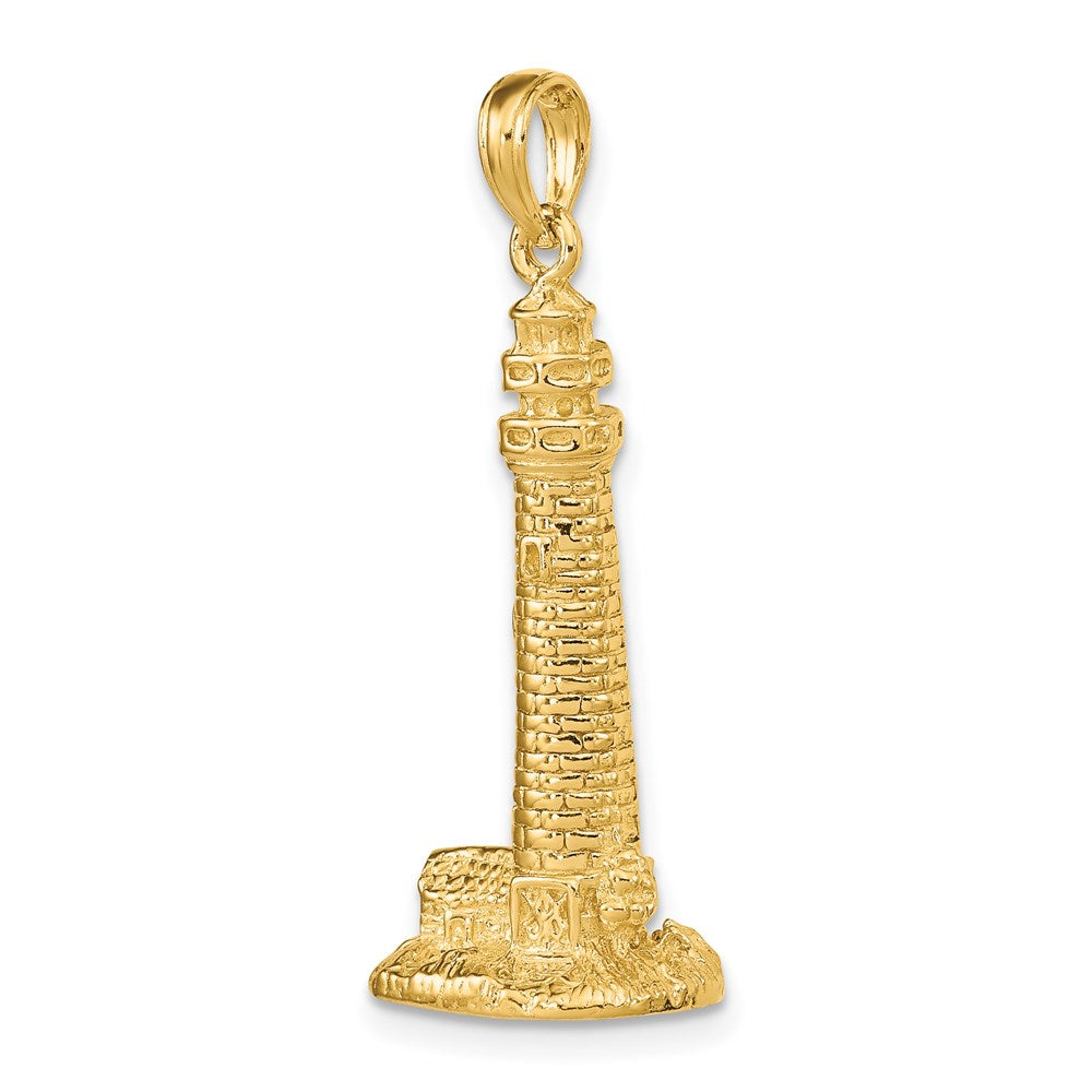 14k Yellow Gold 3D CAPE MAY NJ Lighthouse Charm