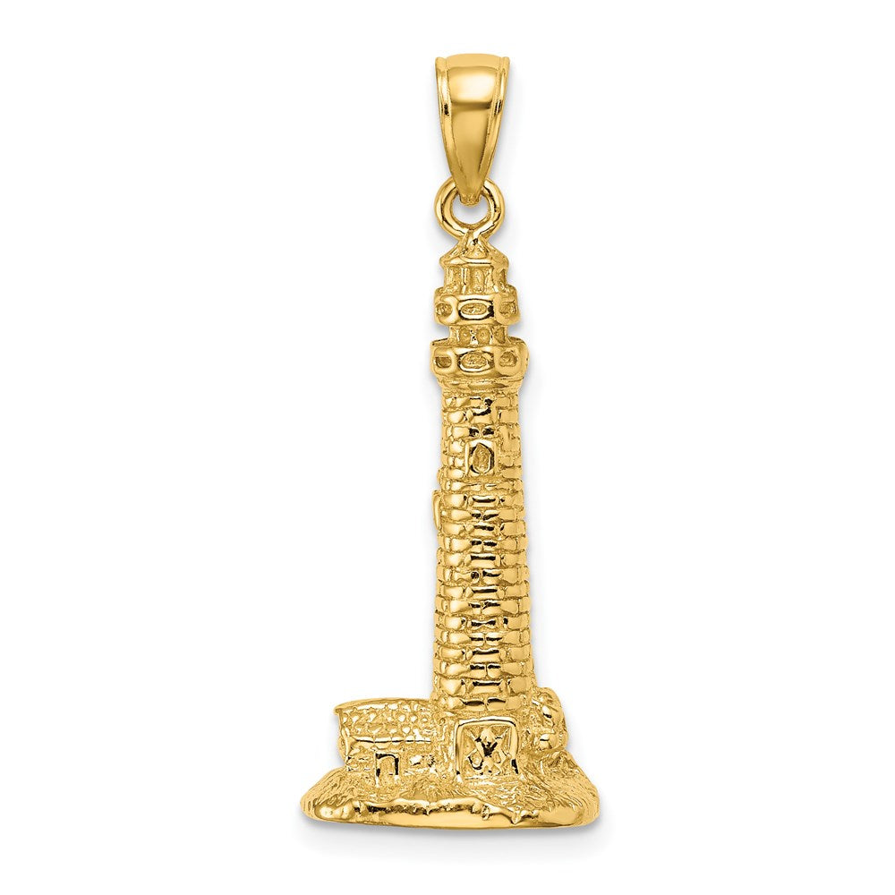 14k Yellow Gold 3D CAPE MAY NJ Lighthouse Charm