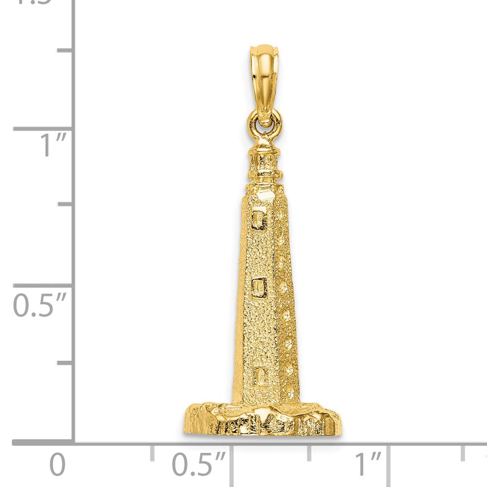 14k Yellow Gold 3-D Cape Henlopen Lighthouse De Charm