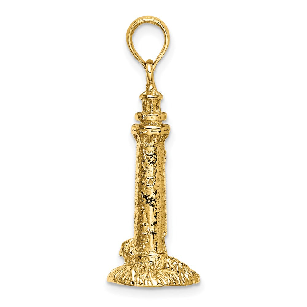 14k Yellow Gold 3-D Fenwick Island Lighthouse De Charm