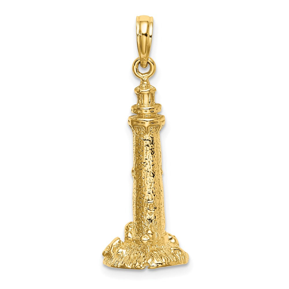 14k Yellow Gold 3-D Fenwick Island Lighthouse De Charm