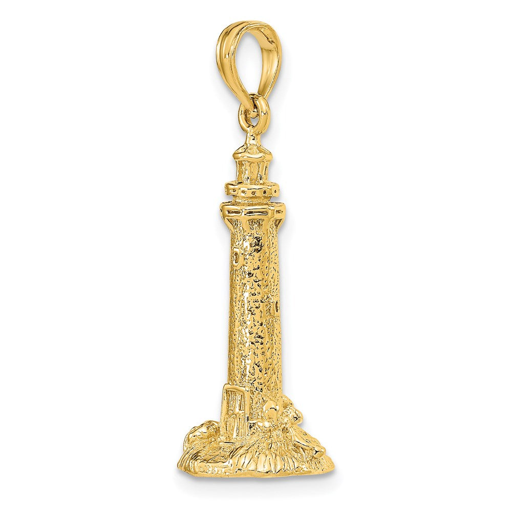 14k Yellow Gold 3-D Fenwick Island Lighthouse De Charm