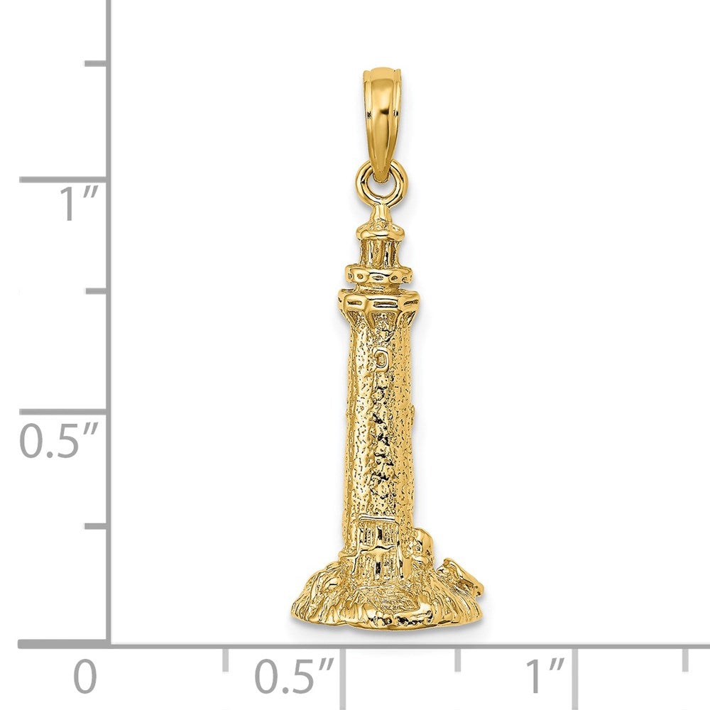 14k Yellow Gold 3-D Fenwick Island Lighthouse De Charm