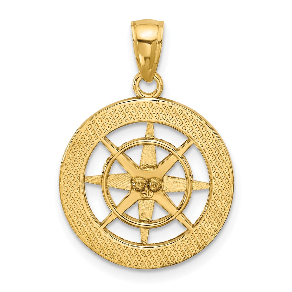 14k Yellow Gold Nautical Compass Charm