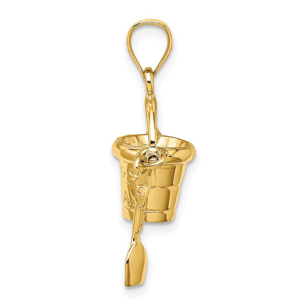 14k Yellow Gold 3D NAGS HEAD Bucket w/Shovel Charm