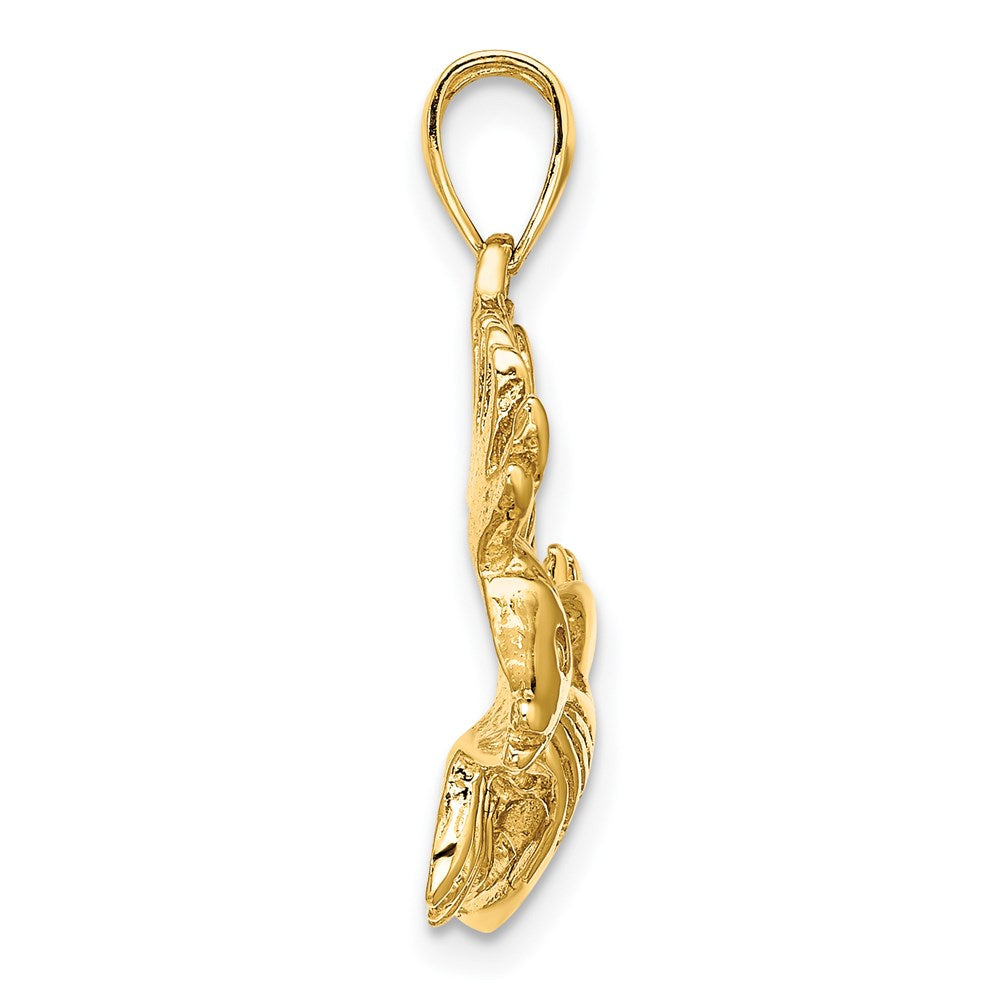 14k Yellow Gold 2-D Polished /Textured Lion Fish Charm