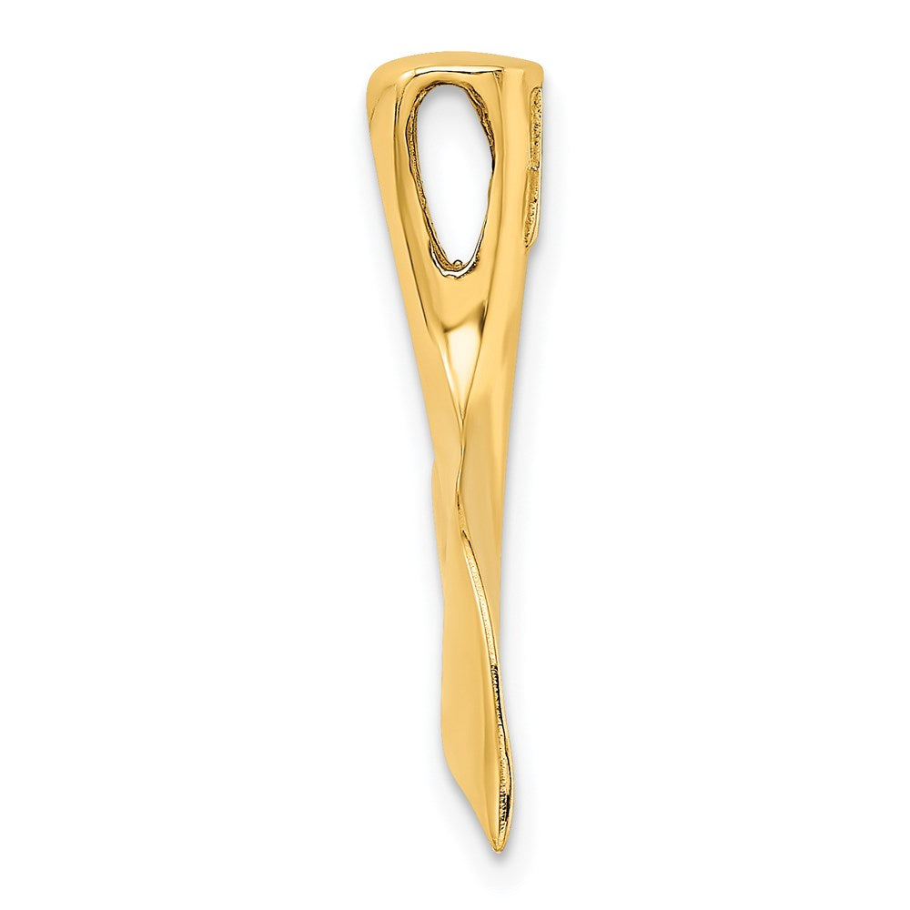 14k Yellow Gold 3-D Polished Whale Tail Charm