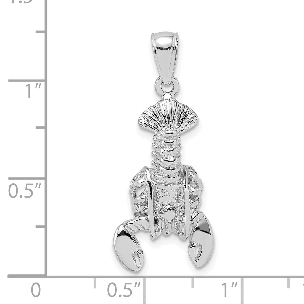 14k White Gold Moveable Lobster Charm